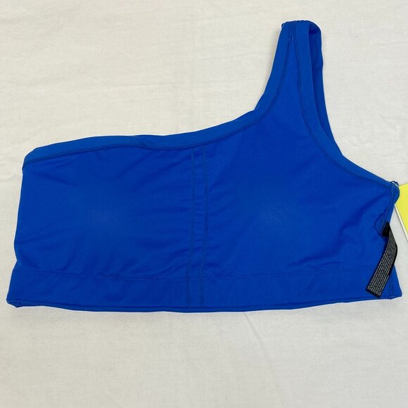 All in Motion NWT Brushed Sculpt Light One Shoulder Asymmetrical Crop Bra Blue - Picture 6 of 8